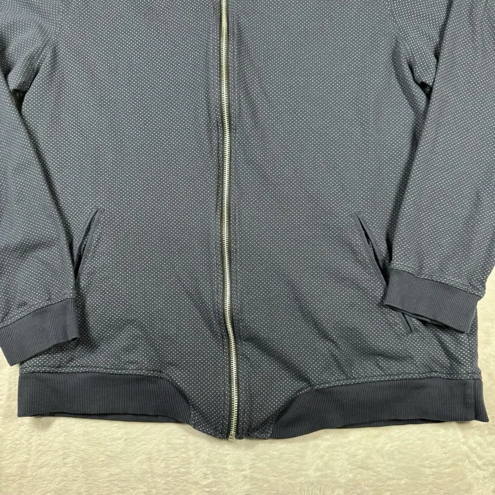Britches Sport By Wanted Jacket Mens L Bomber Birdseye Full Zip Long Sleeve Blue